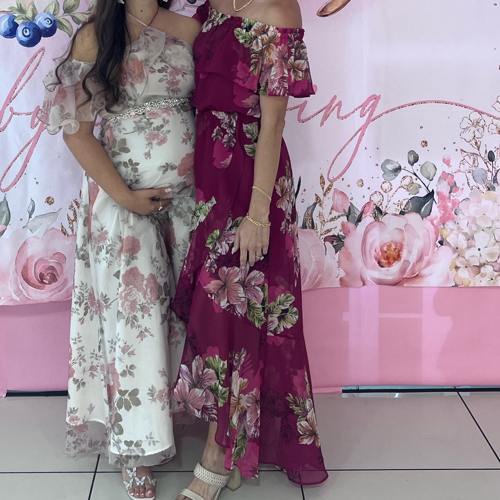 Pink floral maxi dress express